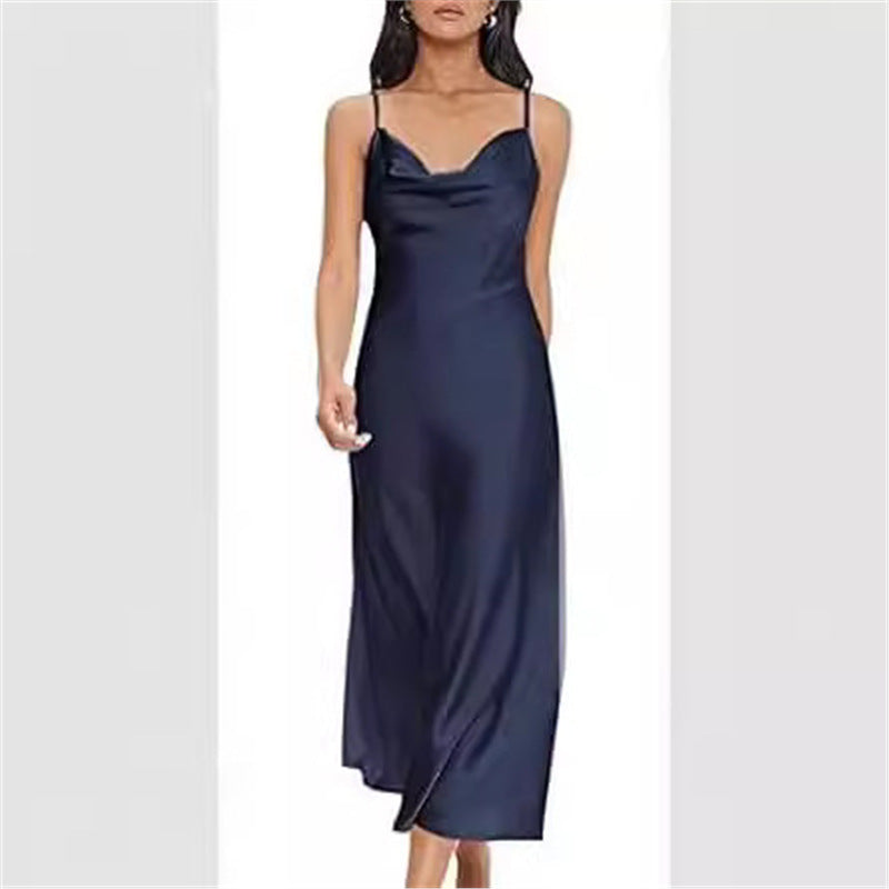 Strap Satin Without Back Pajamas Dress Women