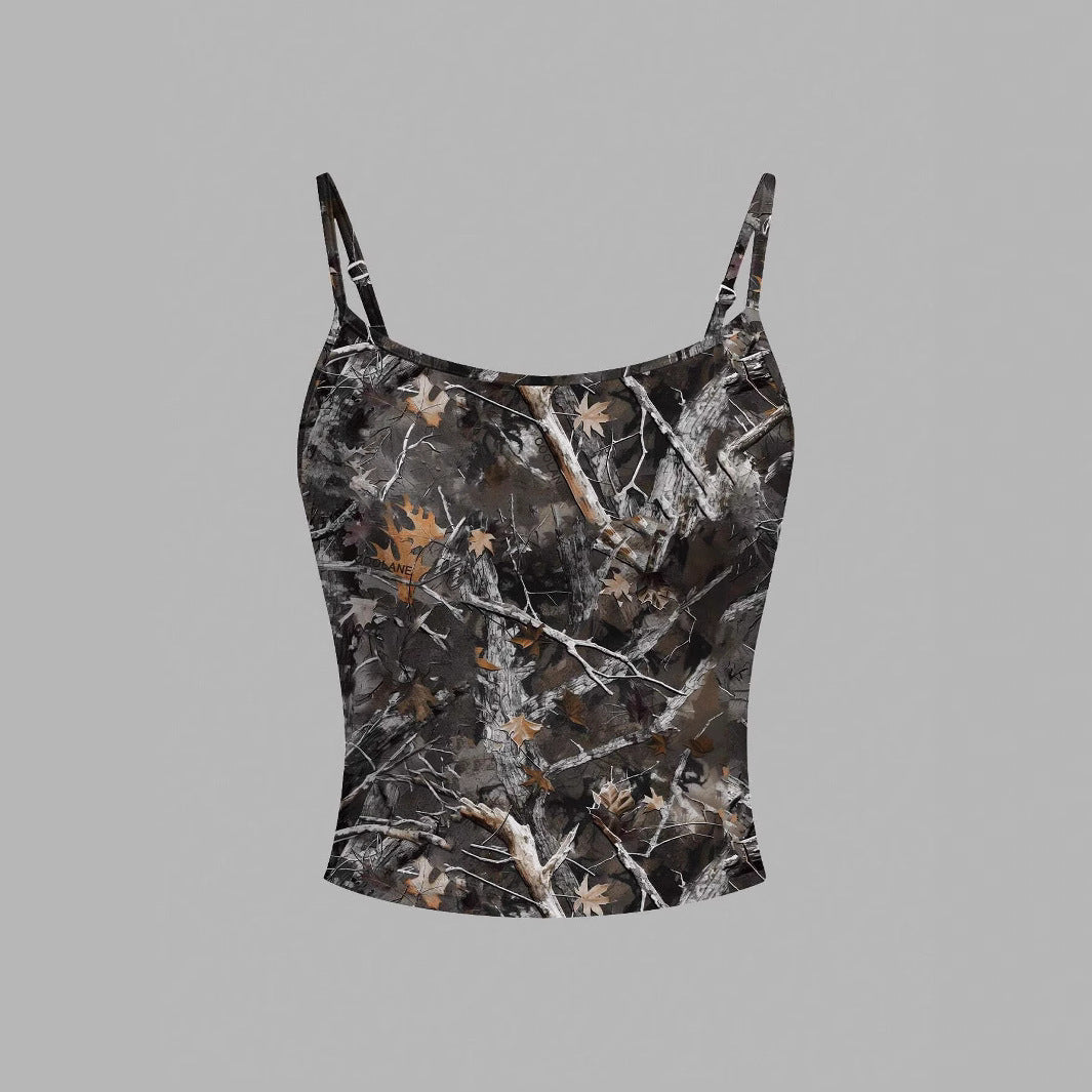 Women's Top Summer Clothing Sweet Printed Tube Top Retro Spaghetti Straps