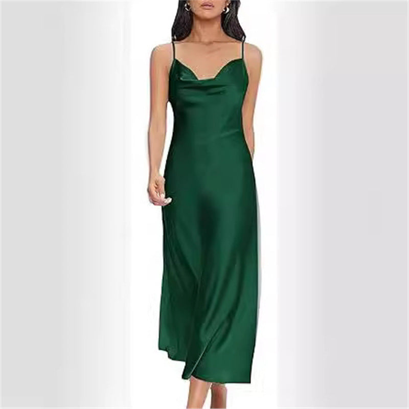Strap Satin Without Back Pajamas Dress Women
