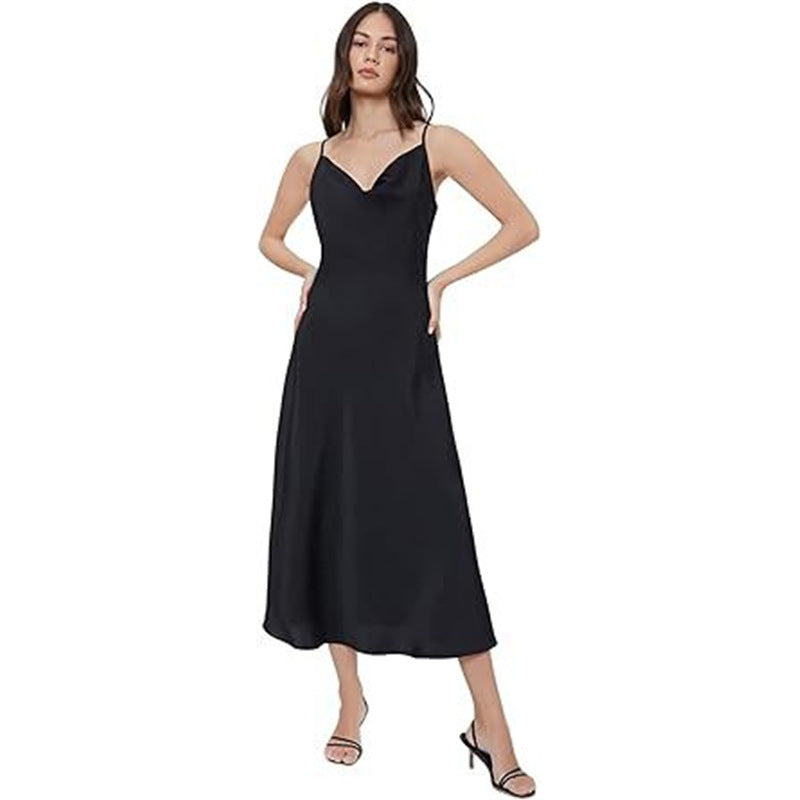 Strap Satin Without Back Pajamas Dress Women