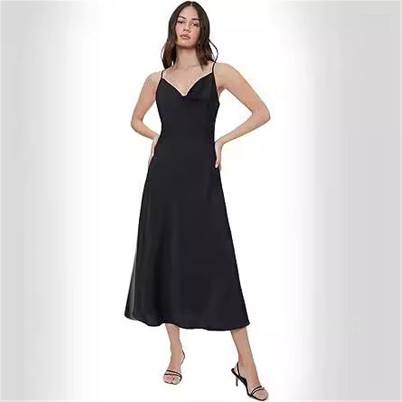 Strap Satin Without Back Pajamas Dress Women