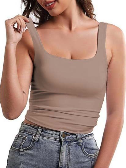 Square Collar Beauty Back Outer Wear Inner Wear Sleeveless Sling