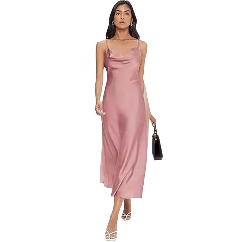 Strap Satin Without Back Pajamas Dress Women